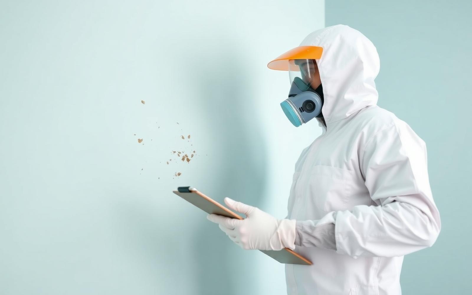 TDLR-licensed mold remediation technician inspecting a Pasadena Texas home